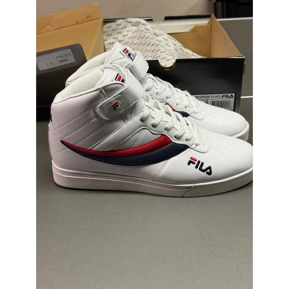Fila Vulc 13 Reverse Flag Mens White Navy Red High Top Sneakers 1CM00802-125 12